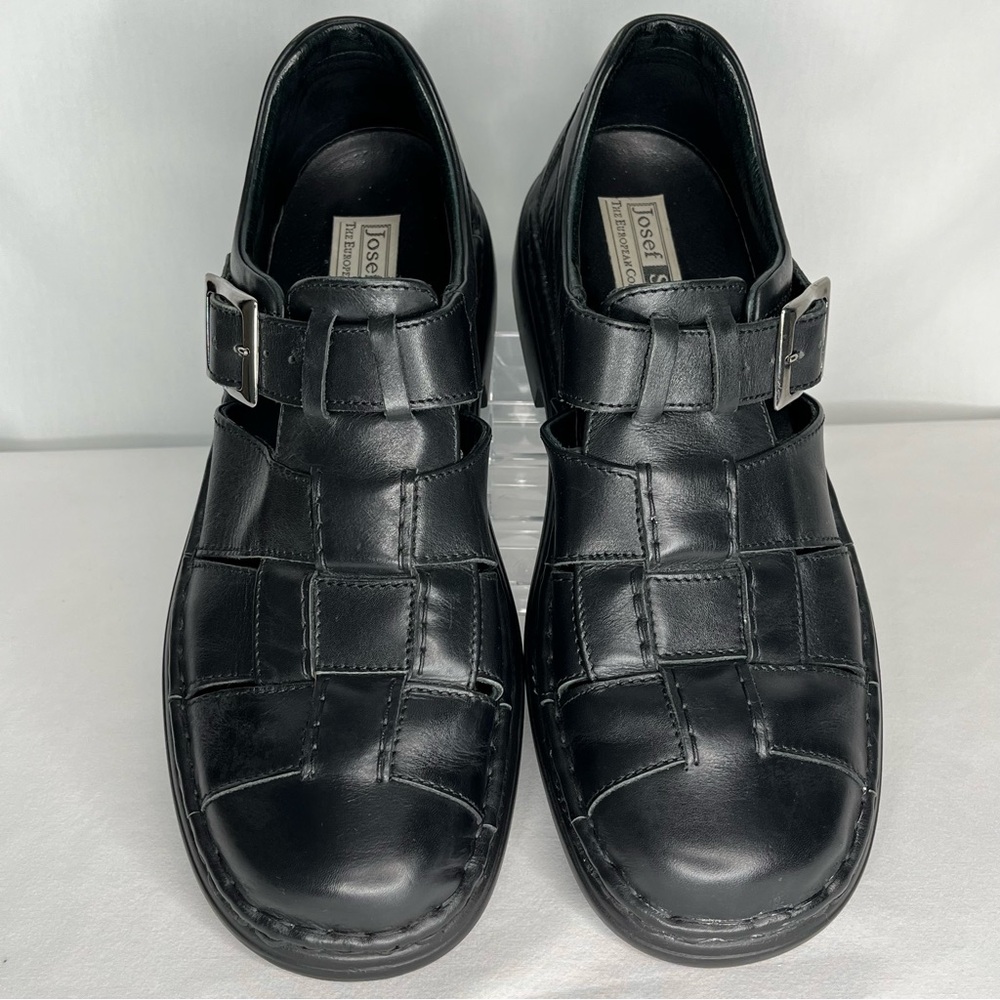 JOSEF SEIBEL Fisherman Leather Sandals Shoe Closed Toe Buckle Mens Sz 44 US 10.5